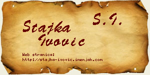 Stajka Ivović vizit kartica
